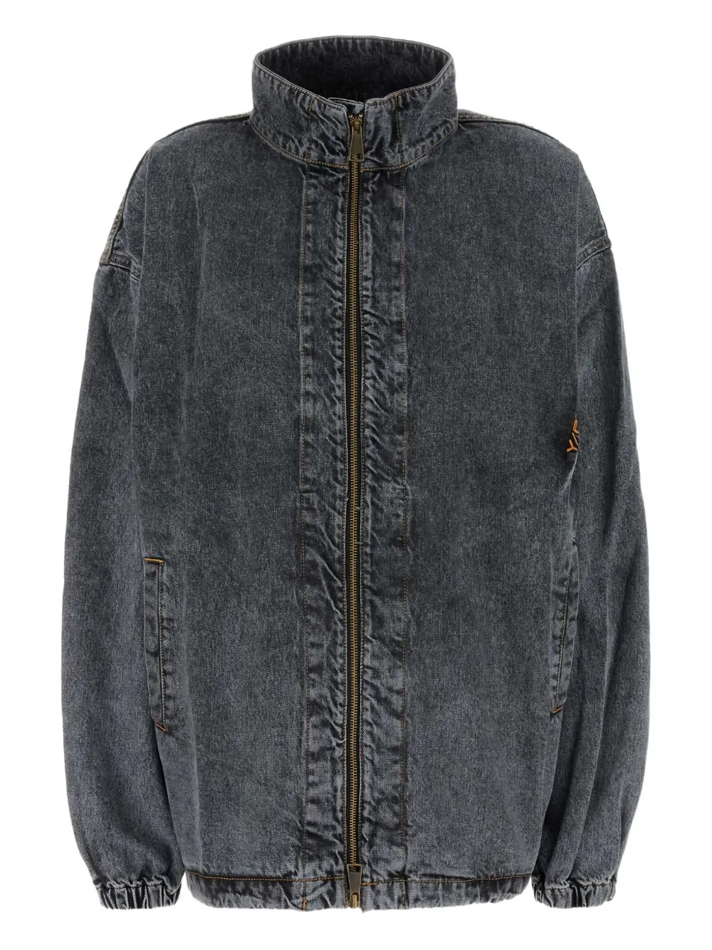 Y/Project funnel-neck Denim Jacket | Grey | FARFETCH | Farfetch Global