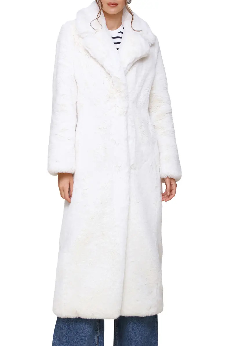Notch Collar Faux Fur Coat | Nordstrom