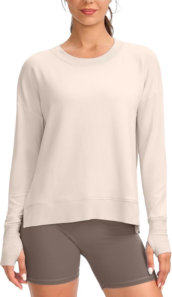 G Gradual Sweatshirt for Women Buttery Soft Yoga Tops Crewneck Modal Pullover Shirts Side Slit Th... | Amazon (US)