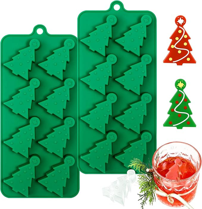 Webake Christmas Tree Silicone Molds for Ice Cube 8-Cavity Christmas Tree Molds for Ice Cubes, Ch... | Amazon (US)