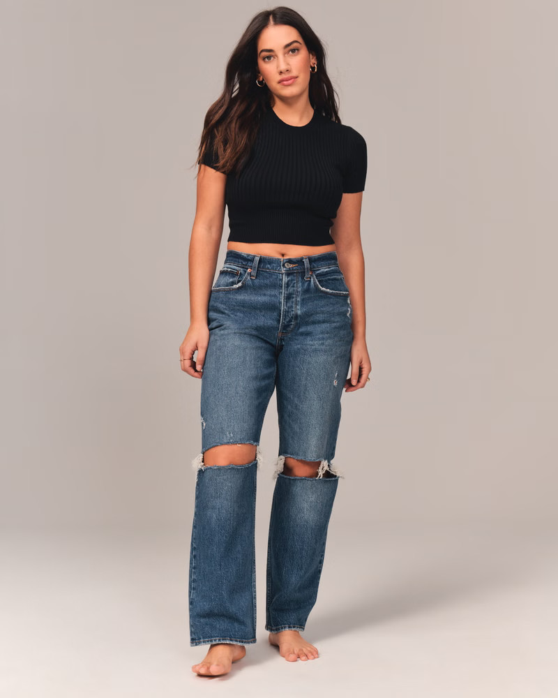 Curve Love 90s Low Rise Baggy Jeans | Abercrombie & Fitch (US)