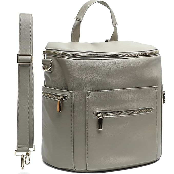 Leather Diaper Bag Backpack by Miss Fong, Baby Bag,Backpack Diaper Bag with Changing Pad,Wipes Po... | Amazon (US)