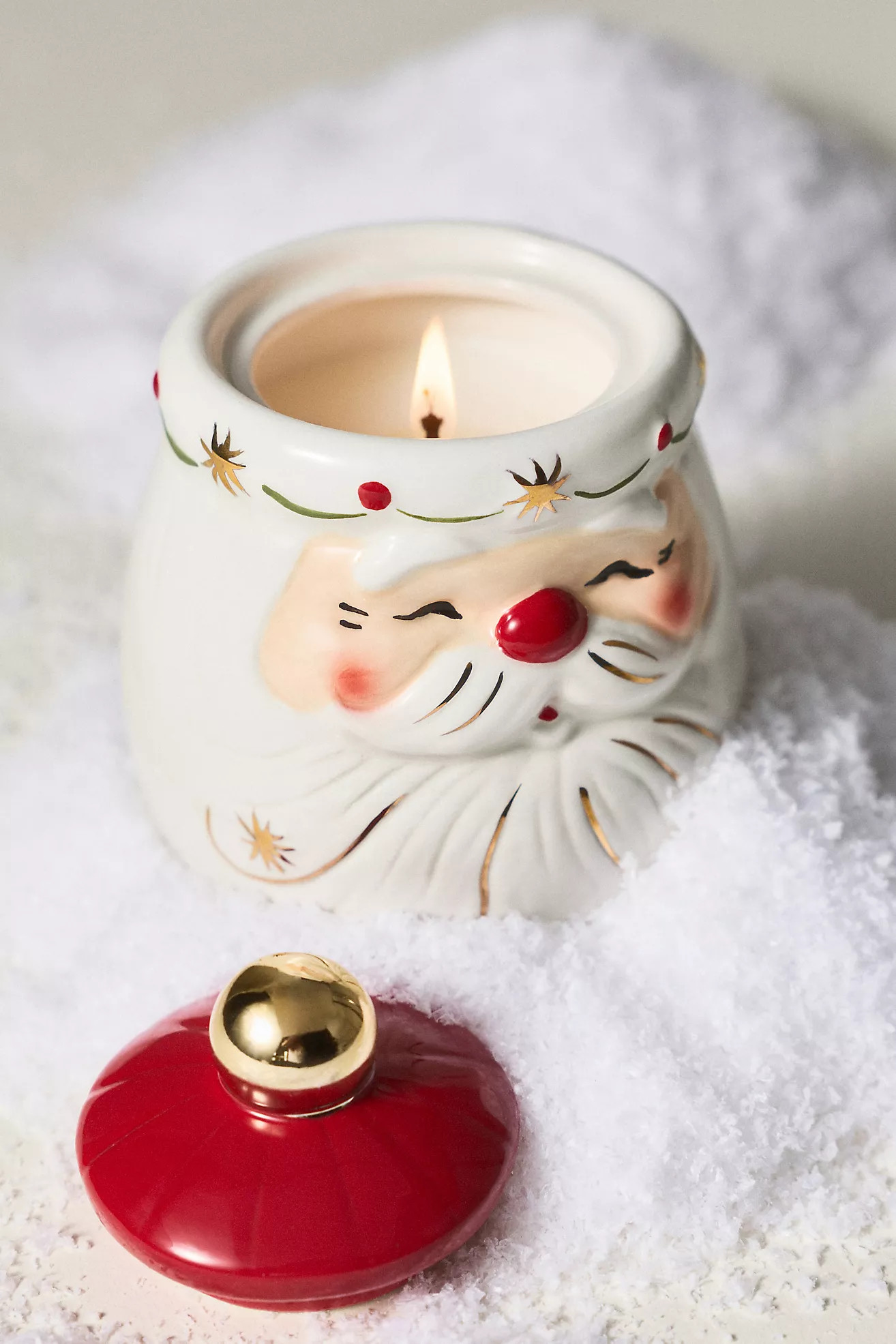 Santa Woody Fresh Balsam & Cedarwood Ceramic Candle | Anthropologie (US)