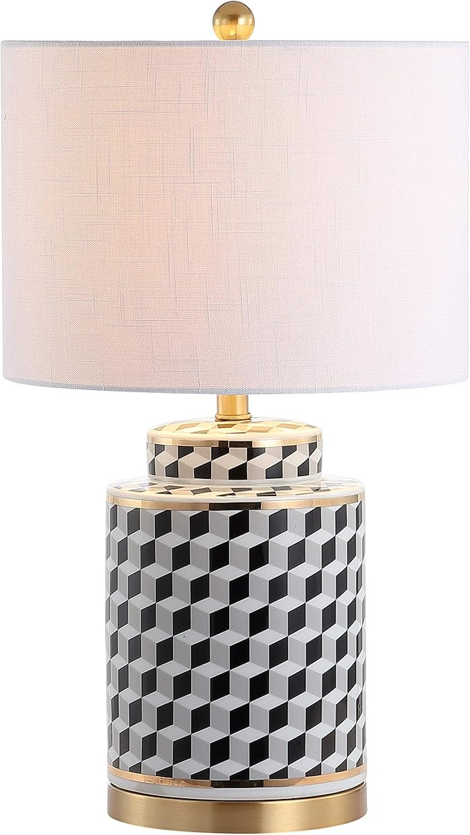 JONATHAN Y JYL3048A Ellie 24.5" Tumbling Block Ceramic/Metal LED Table Lamp Contemporary Transiti... | Amazon (US)