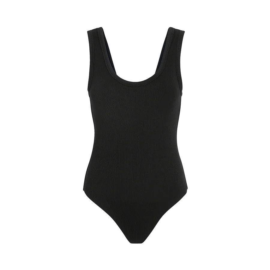 Ribbed Scoop Tank Bodysuit | Nuuds US