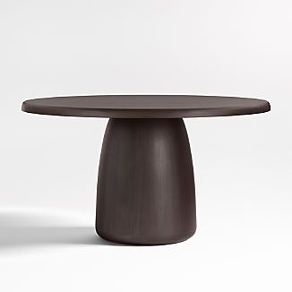 Zahn 54" Charcoal Grey Round Dining Table + Reviews | Crate & Barrel | Crate & Barrel