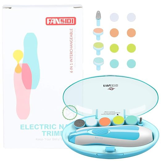 Baby Nail Trimmer, FANSIDI Electric Baby Nail File Clipper with 10 Grinding Heads 8 Sandpapers, T... | Amazon (US)