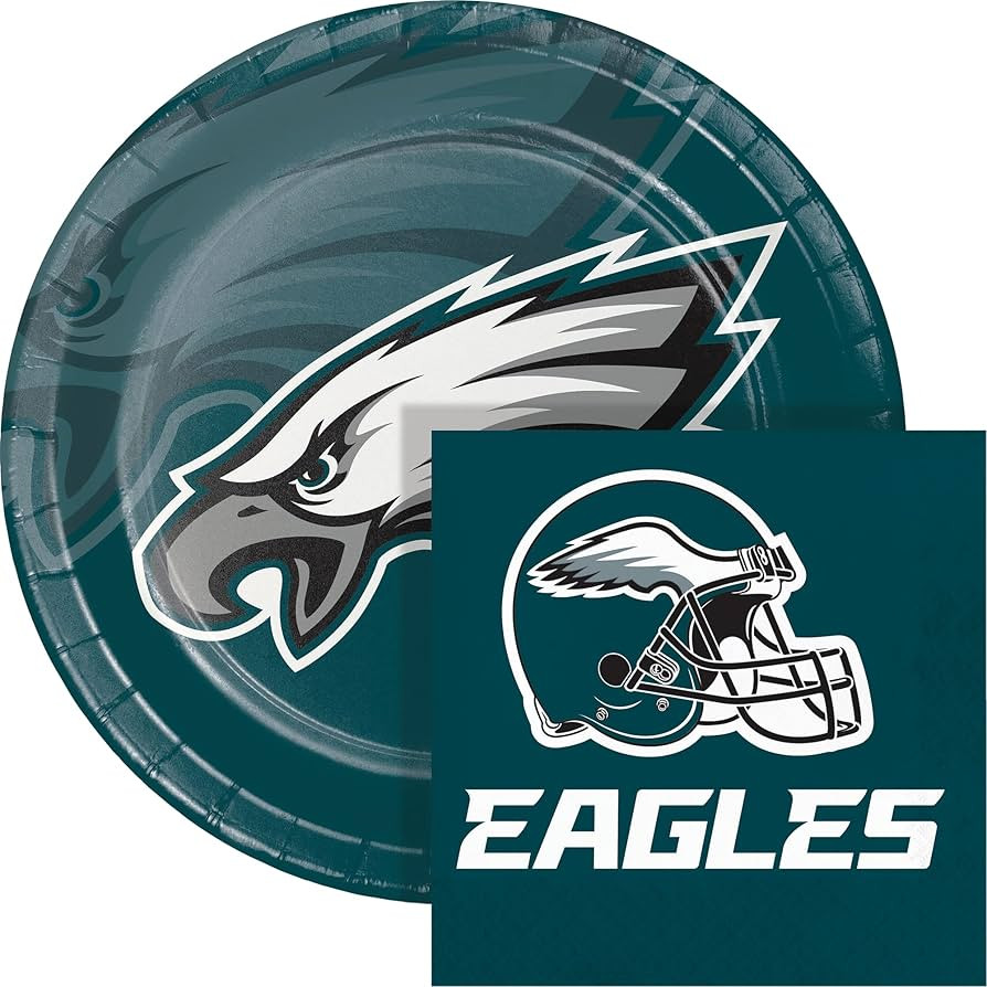 Trendware Philadelphia Eagles Paper Plate and Napkin Party Kit, Serves 16 | Amazon (US)