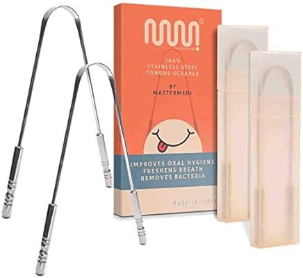 MasterMedi Tongue Cleaner Tongue Scraper Surgical Grade Stainless Steel Tongue Brush Dental Kit P... | Amazon (US)