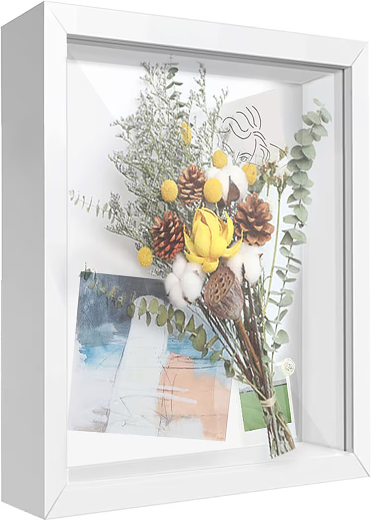 8x10 Shadow Box Frame Display Case with Letter Stickers, Display Case Box for Memorabilia, Baby I... | Amazon (US)