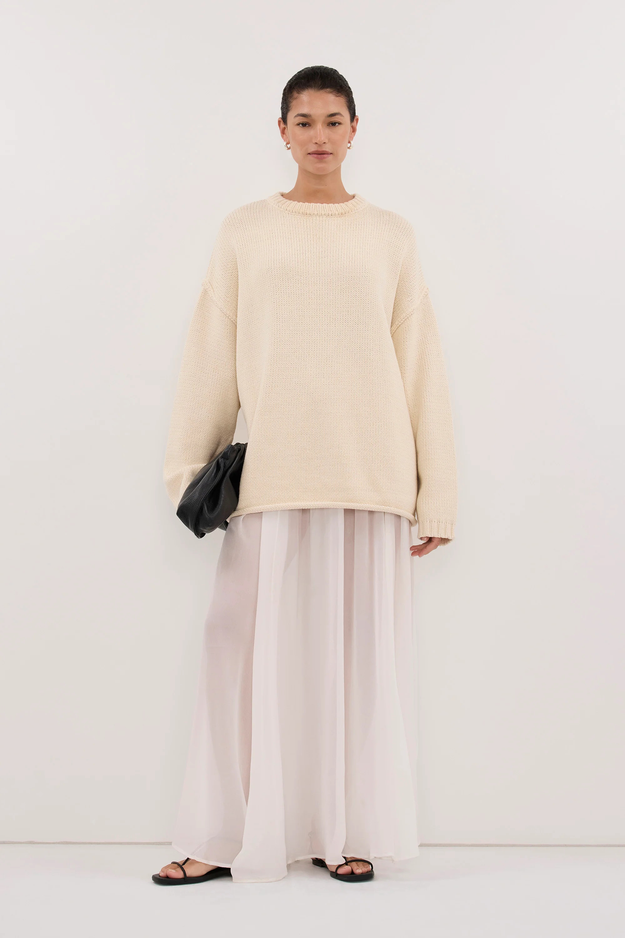 JETT STRAW KNIT LONGLINE JUMPER | DISSH