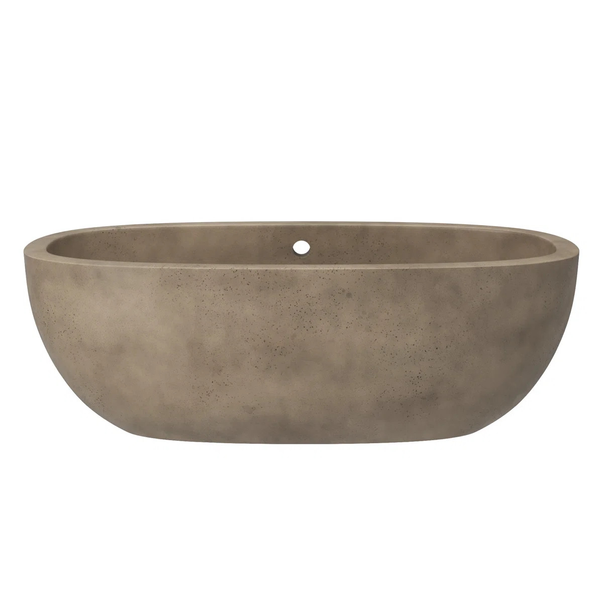 Avalon NativeStone Concrete Freestanding Oval Soaking Bathtub NST7236-E | Wayfair North America