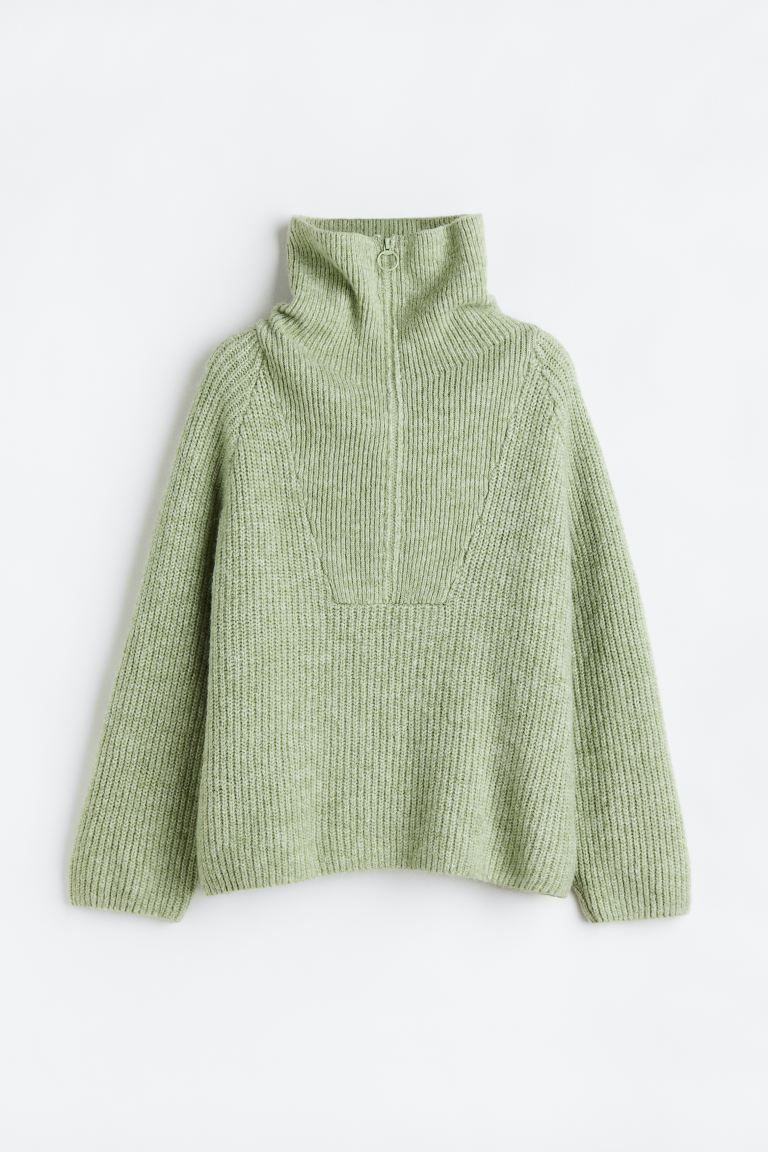 Rib-knit Half-zip Sweater | H&M (US + CA)