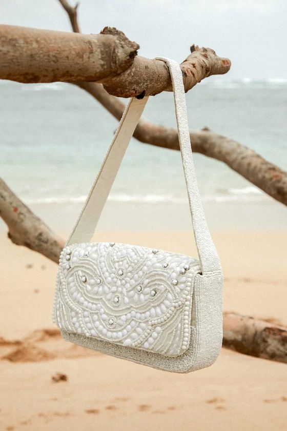Glamorous Shine Ivory Beaded Shoulder Bag | Lulus