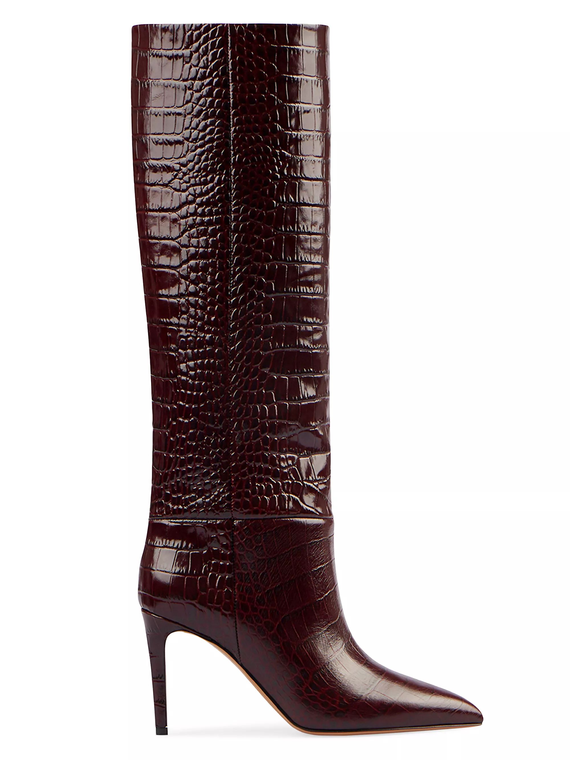 Paris Texas85MM Snake-Embossed Leather Stiletto Boots | Saks Fifth Avenue