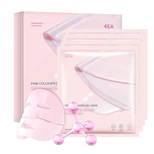 Redcool Pink Collagen Jelly Gel Sleeping Mask, Overnight Face Mask for Glass Glow Skin Hydrating Firming Elasticity, Deep Moisture Barrier Care, Cooling Refreshing Korean Skincare, 28g x 4pcs | Amazon (US)