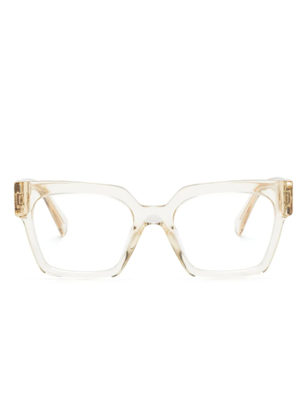 Miu Miu Eyewear Transparent oversize-frame Glasses | Yellow | FARFETCH | Farfetch Global