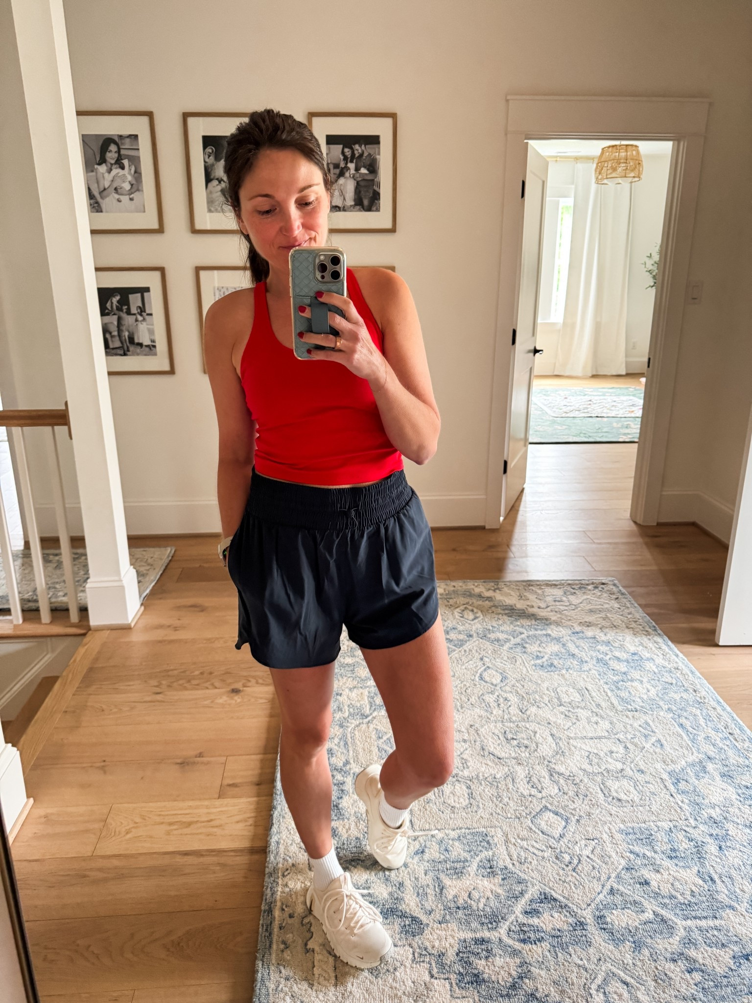 Monday HIIT workout outfit. 💪🏼 Wearing a M in the tank and shorts, although I probably could have sizes down in the shorts!

#LTKSeasonal #LTKActive #LTKFindsUnder100