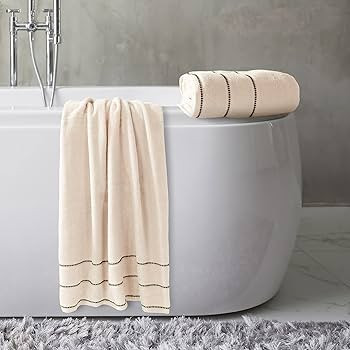 2-Piece Luxury Bathroom Towels Set - Made From 100% Zero Twist Cotton - Quick Dry, Soft, and Abso... | Amazon (US)