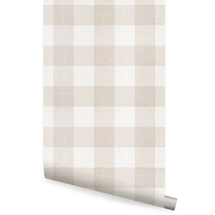 Checkered Beige Repositionable Wallpaper