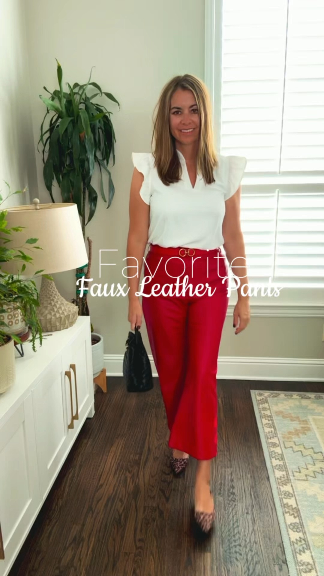 These faux leather pants are a high rise, stretchy and are good quality. Amazing pants, you will love them! Wearing a size 29 in these. I say they run TTS. 

| Anthropologie | faux leather pants | Maeve denim | how to style faux leather | workwear | date night | teacher look | trends for Fall | 

#LTKStyleTip #LTKOver40 #LTKSeasonal