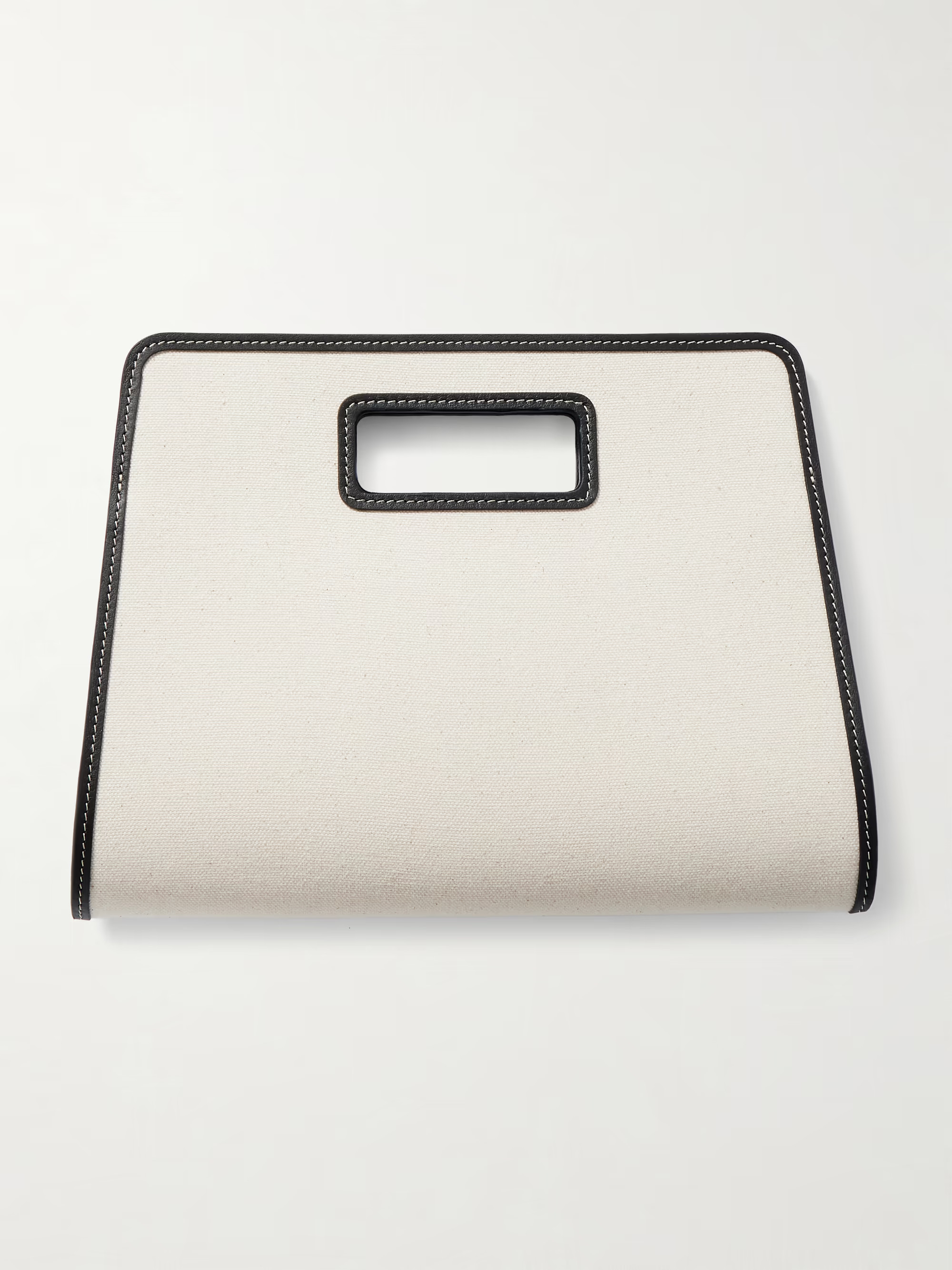 Retro leather-trimmed cotton-canvas tote | NET-A-PORTER (UK & EU)