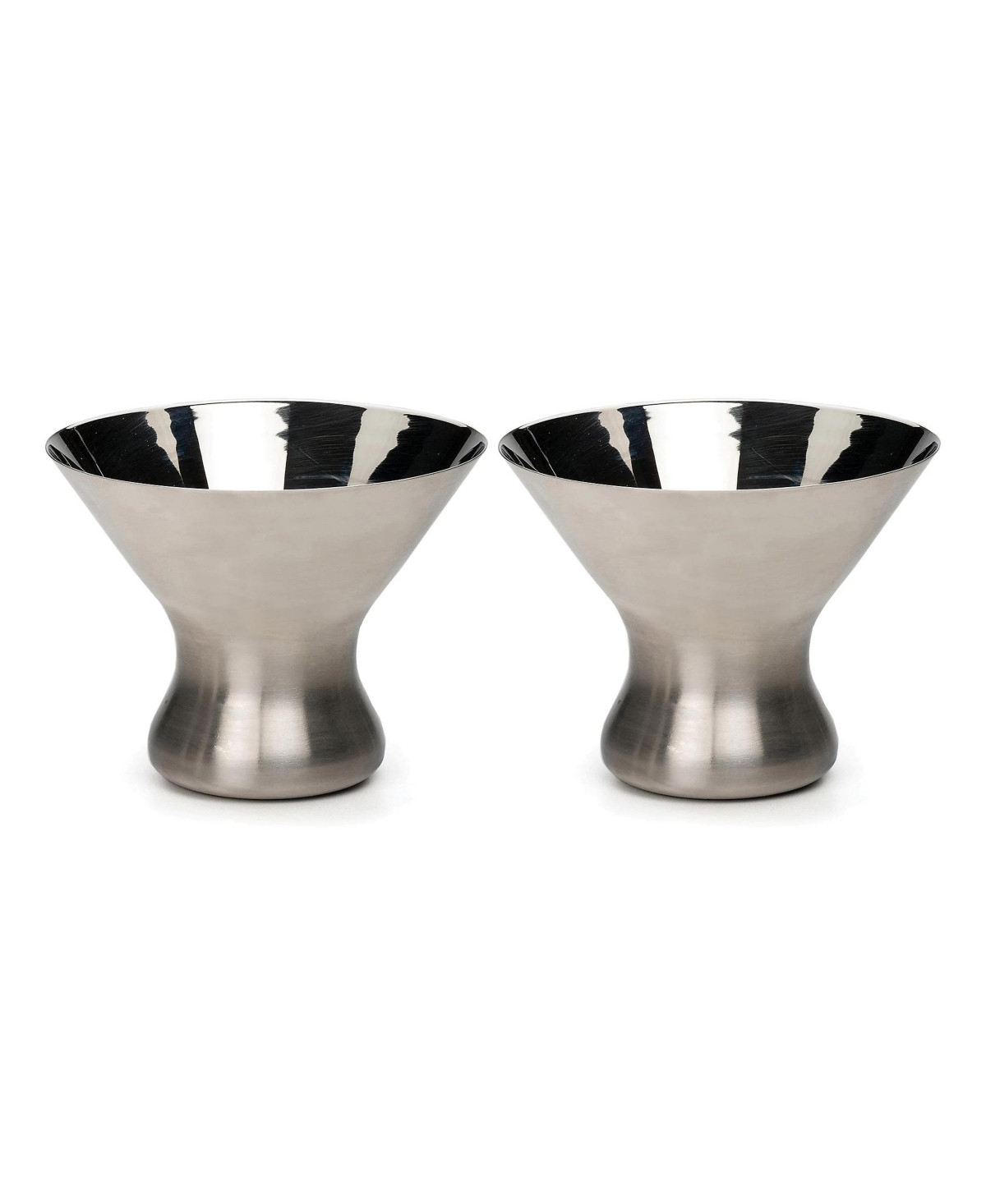 Rsvp International Stemless Stainless Steel Martini Glasses, Set of 2 - Silver | Macy's