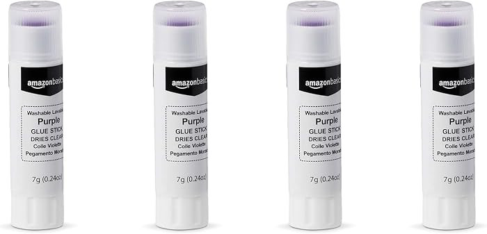 Amazon Basics Purple Washable School Glue Sticks for Classroom Supplies and DIY Art, Dries Clear,... | Amazon (US)