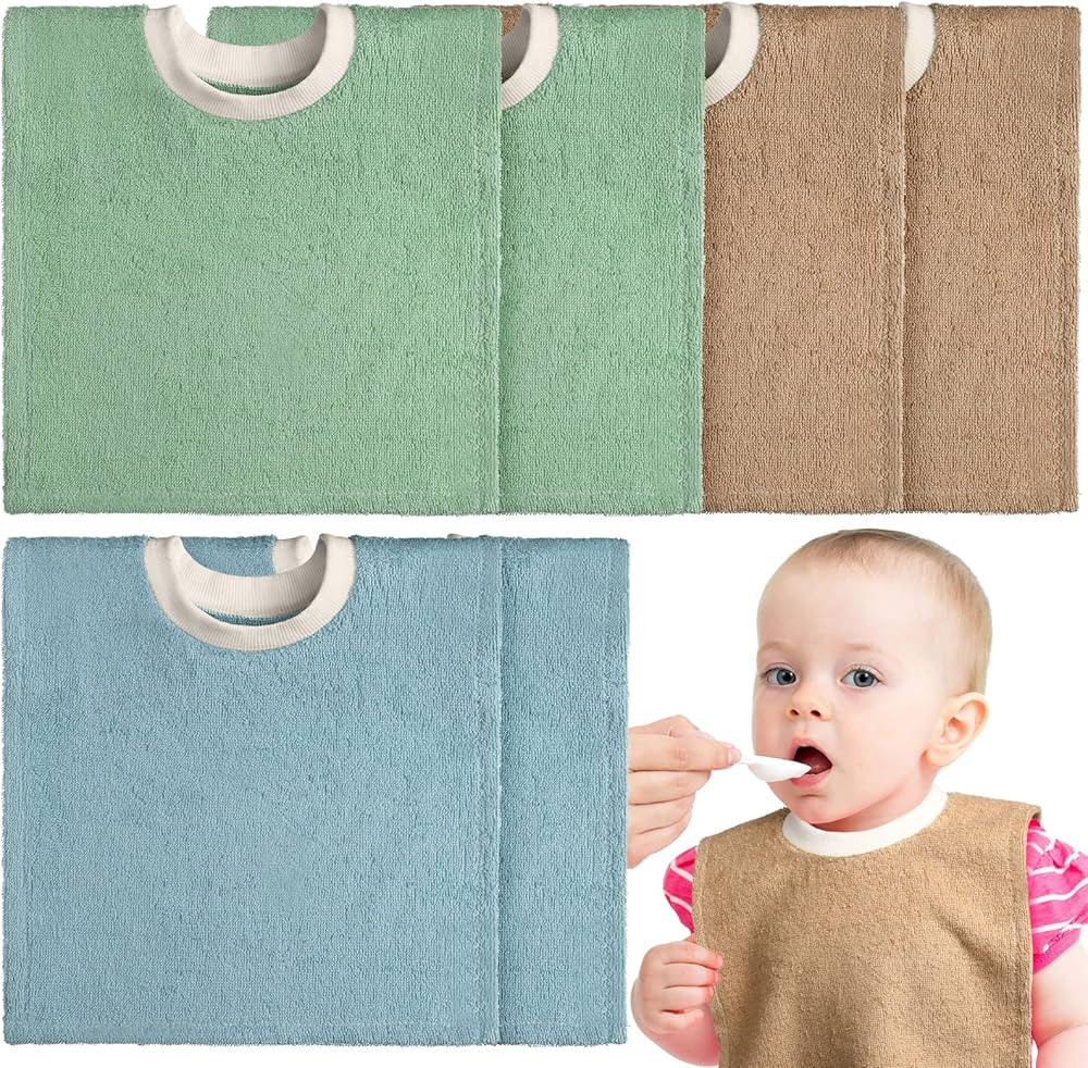 6 Pcs Pullover Baby Bibs Cotton Terry Toddler Bibs Absorbent Infant Bibs for Feeding and Drooling... | Amazon (US)