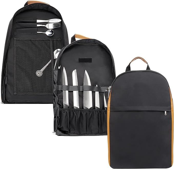 Chef Knife Bag, Chef Knife Backpack Knife Case, Knife Backpack For Chefs, 21+ Pockets for Knives ... | Amazon (US)