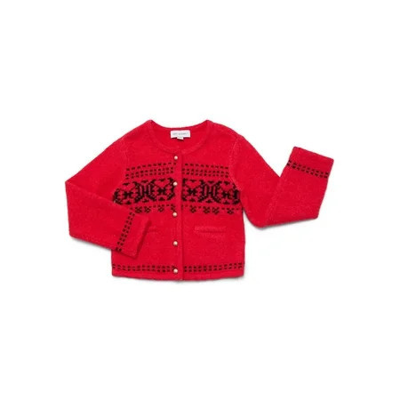 Free Assembly Girls' Matching Fair Isle Cardigan Sweater, Sizes XS 4/5-XL 14/16 | Walmart (US)