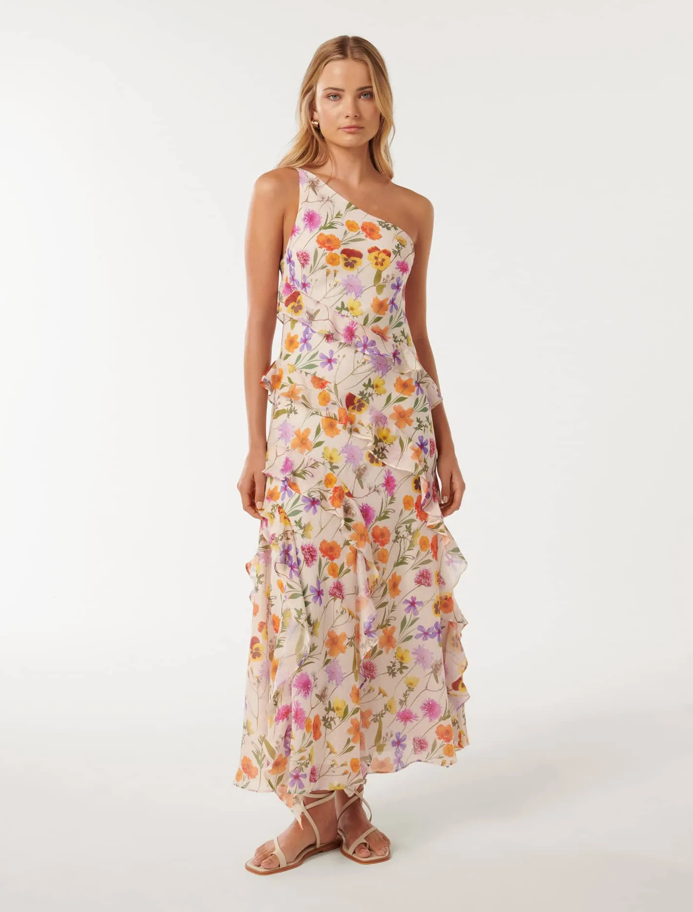 Belle One-Shoulder Ruffle Gown | Forever New (UK & IE)