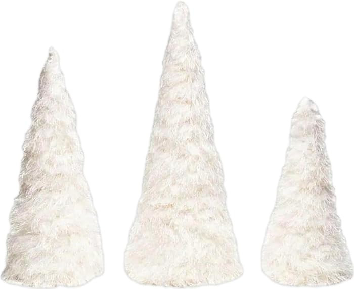 Collins Painting 5", 7", 9" White Glittery White Yarn Pine Tree Cone - Set of 3 - Pine Tree Chris... | Amazon (US)