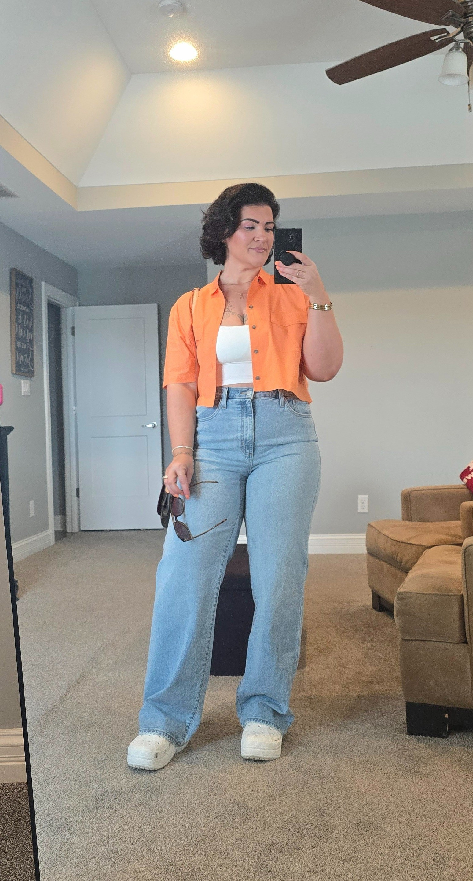 I prefer to keep my style simple. Because simple works for me. The shirt is thrifted from the men's section. I cropped it. 

#LTKMidsize #LTKOver40 #LTKStyleTip