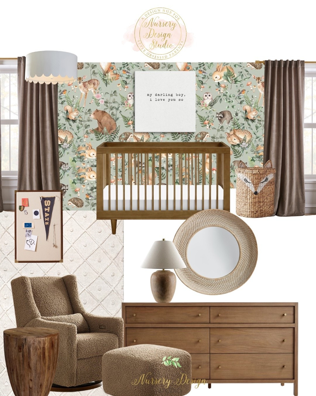 Modern woodland nursery

Walnut crib, walnut dresser, voice glider

#LTKBump #LTKBaby #LTKKids