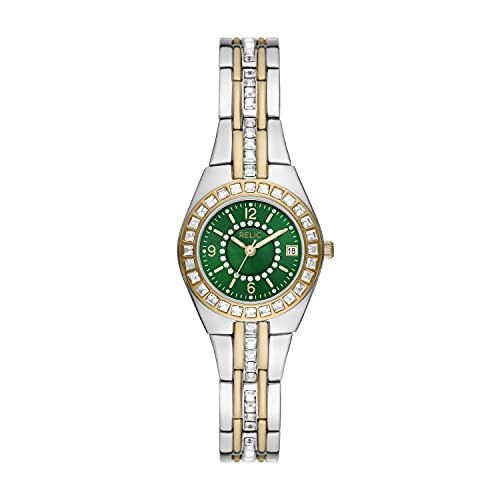 RELIC by Fossil Women's Queen's Court Three-Hand Date Silver and Gold Two-Tone Stainless Steel Bracelet Dress Watch (Model: ZR12652) | Amazon (US)