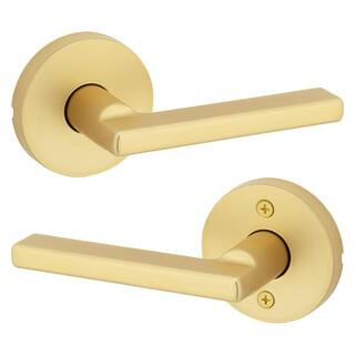 Halifax Satin Brass Round Hall Closet Door Handle Featuring Microban Antimicrobial Protection | The Home Depot