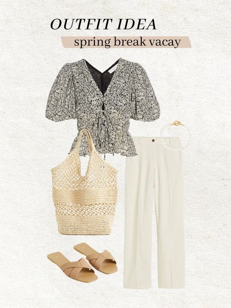 Outfit idea for a spring break vacation ✨ I ordered this shirt in a size small! 

Spring style; vacation outfit; spring break outfit; white pants; wide leg pants; spring outfit; Christine Andrew 

#LTKstyletip #LTKSeasonal #LTKunder50