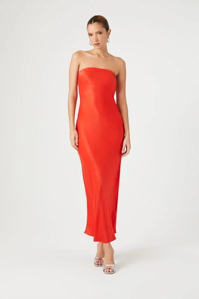 Satin Strapless Maxi Dress | Forever 21 (US)