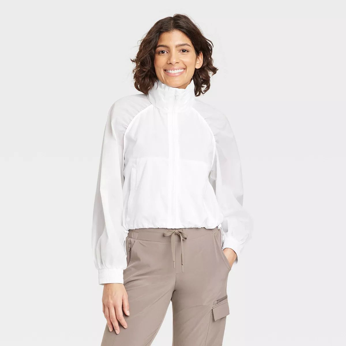 Women's Windbreaker Full Zip Jacket - All In Motion™ White S | Target