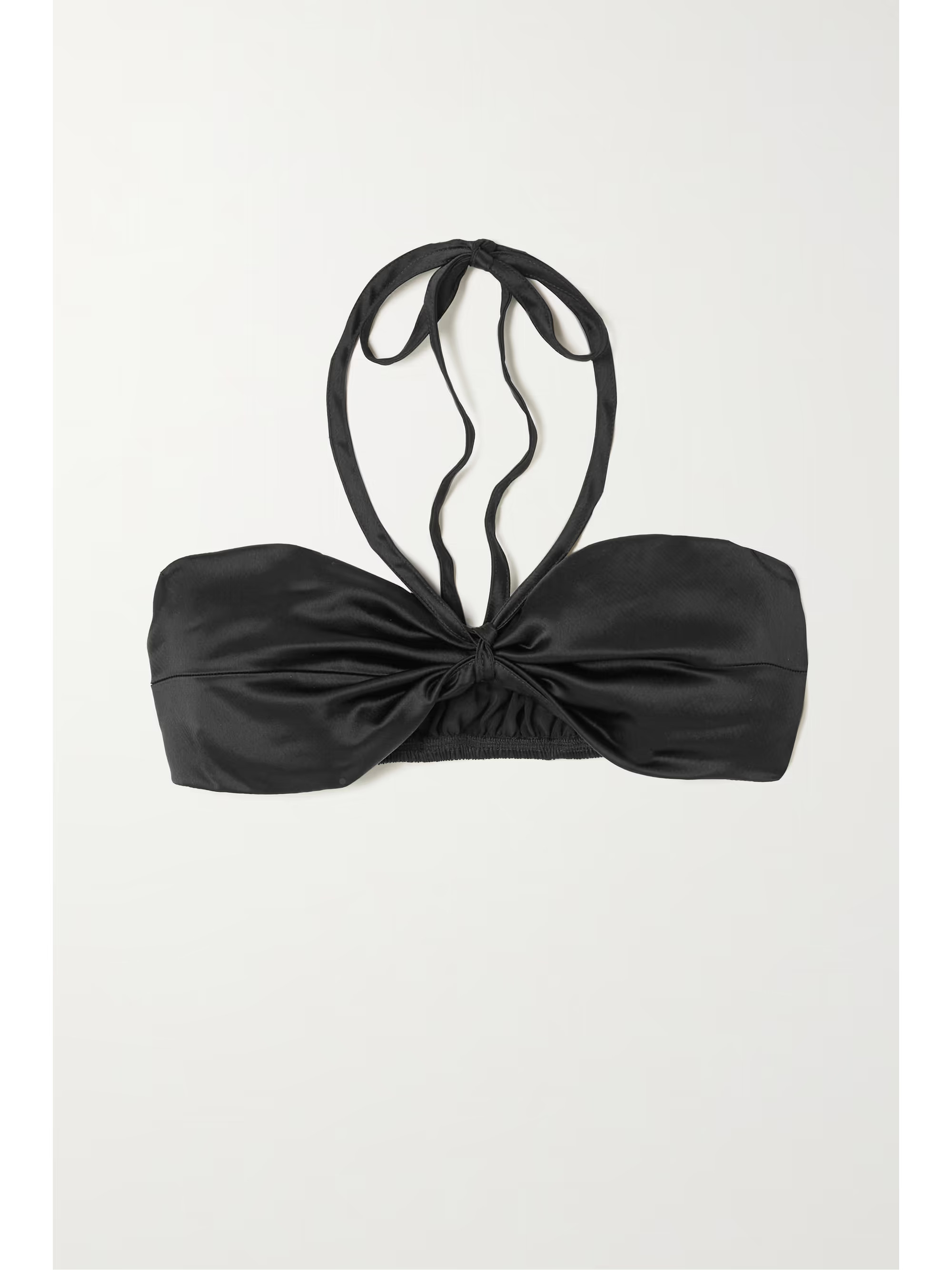 Barb ruched satin halterneck bandeau top | NET-A-PORTER (US)