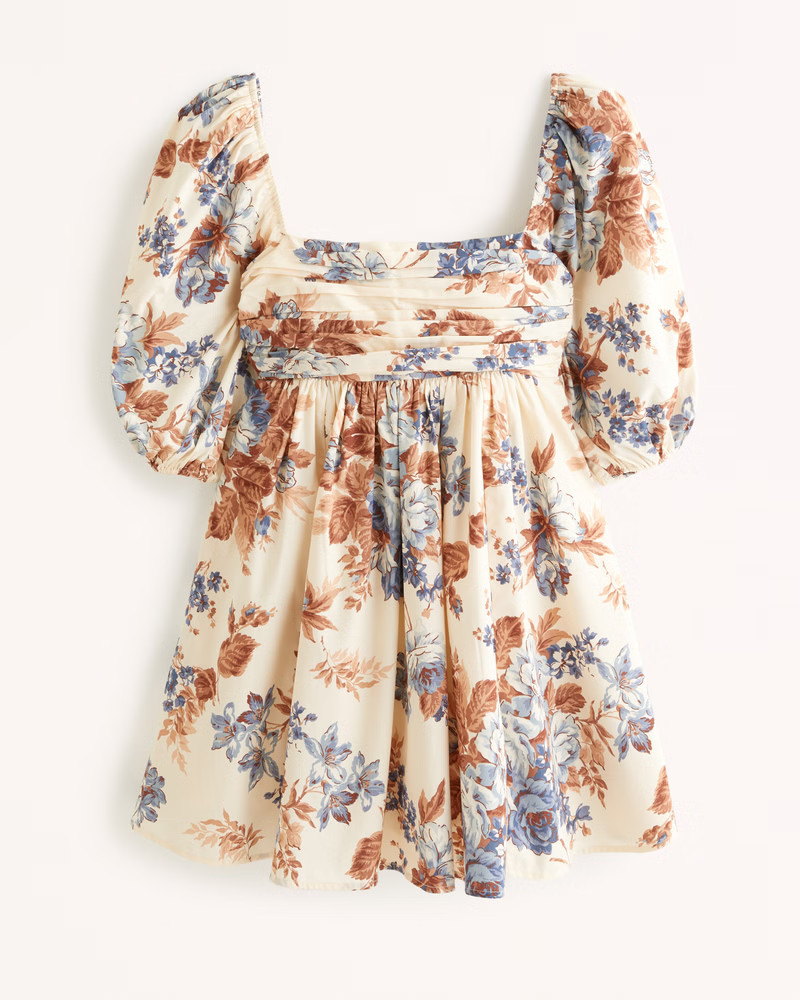 Emerson Poplin Puff Sleeve Mini Dress | Abercrombie & Fitch (US)