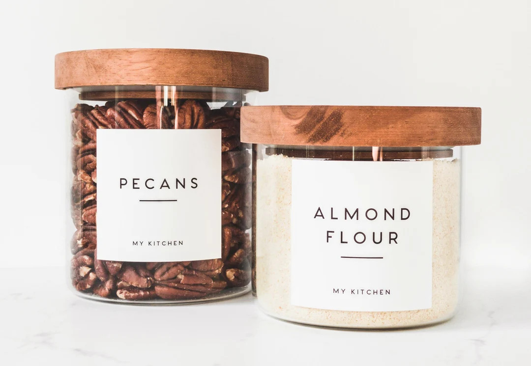 Minimalist Pantry Labels for Kitchen Organization Water-resistant Custom Labels for Storage Jars ... | Etsy (US)