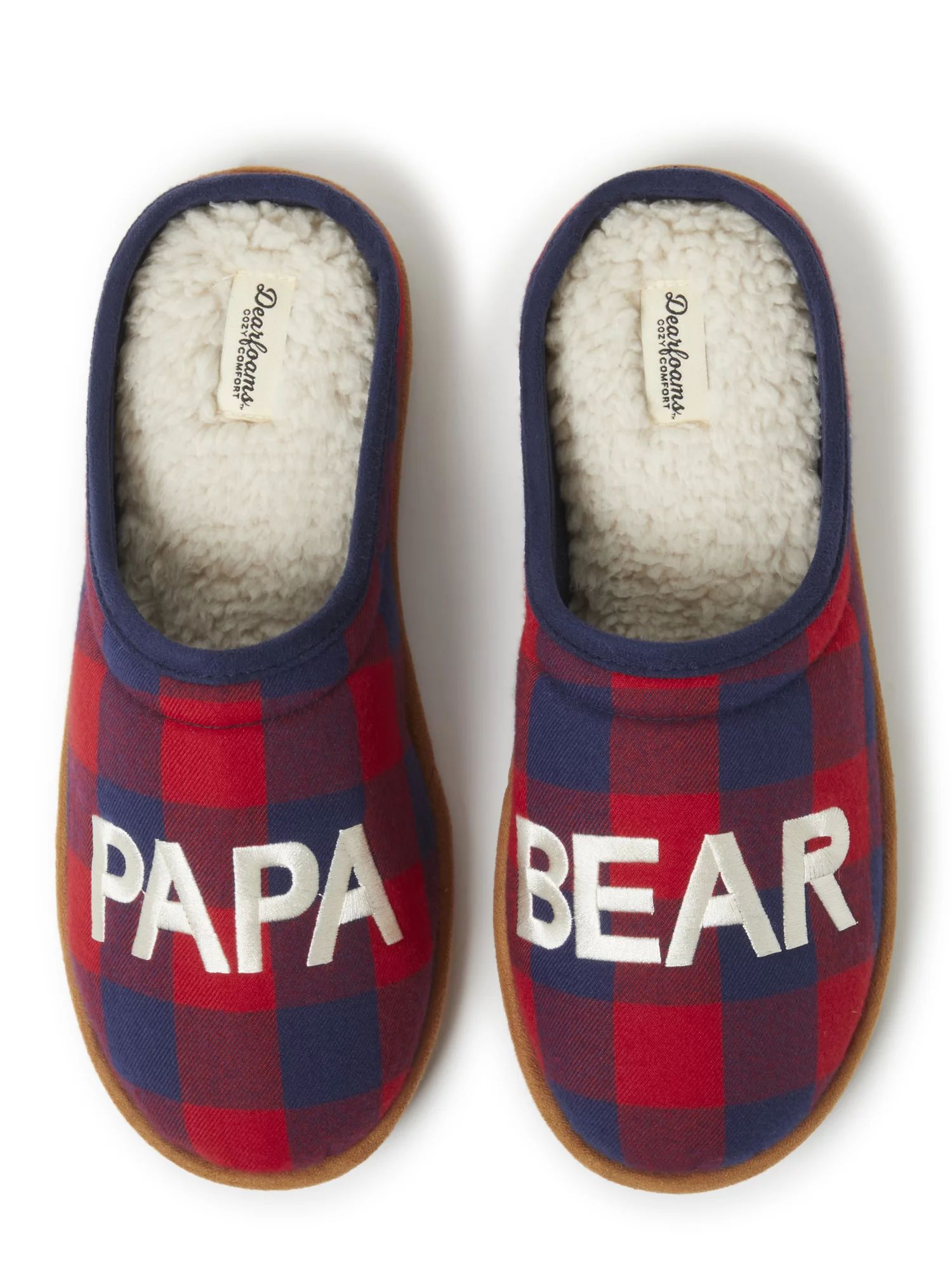 Dearfoams Men's Papa Bear Plaid Clog Slippers - Walmart.com | Walmart (US)