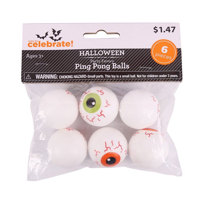 Way To Celebrate 6 Pingpong Balls Halloween Party Favors | Walmart (US)