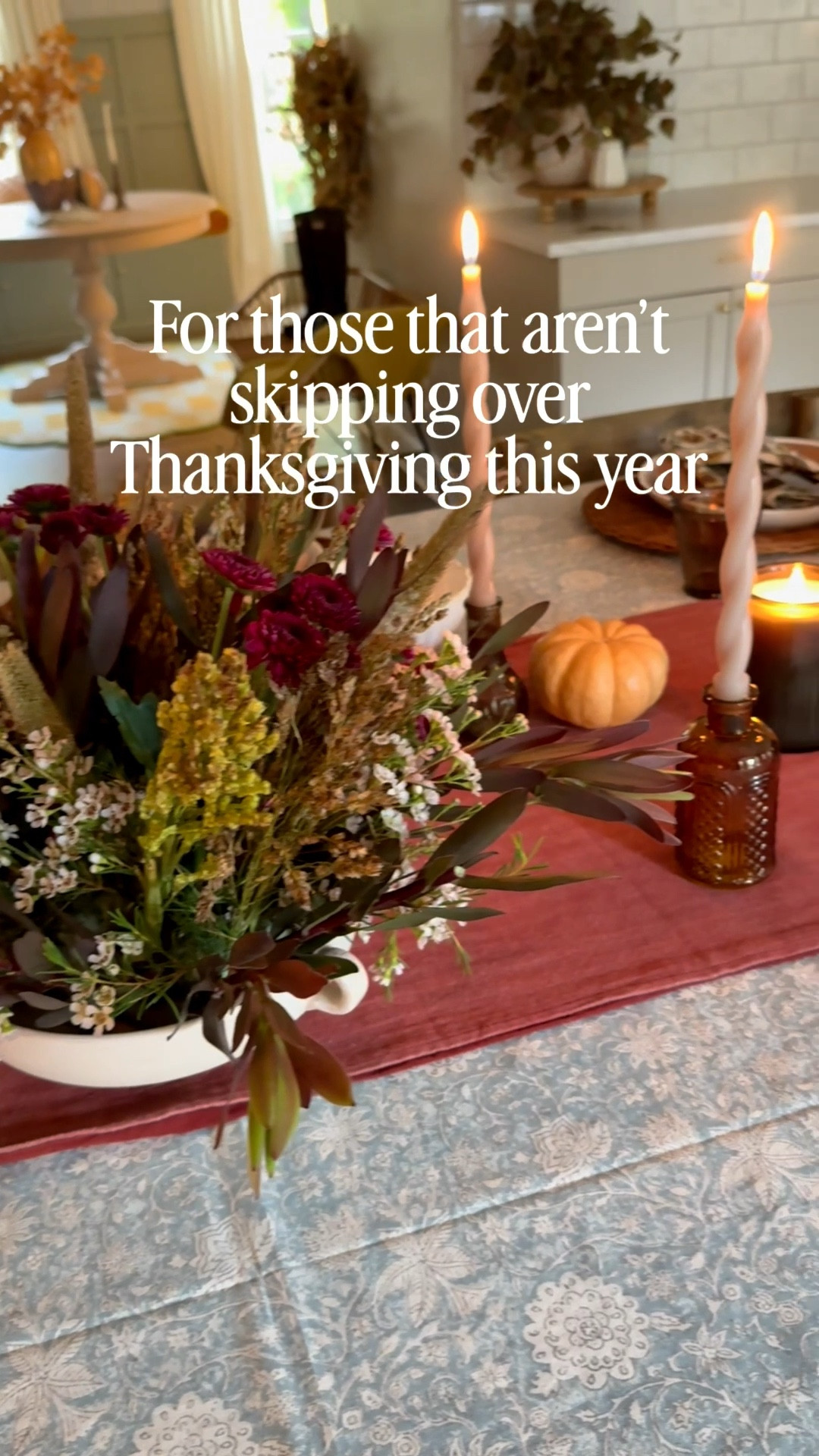Beautiful textures and colors work so well together in a Thanksgiving tablescape that still has room for all your food AND you can see all your guests at dinner 🦃

#LTKHoliday #LTKHome #LTKSeasonal