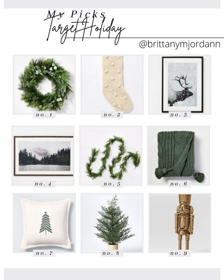 Target holiday picks, wreath, stocking, deer, garland, throw blanket, pillow, faux tree, nutcracker 

#LTKHoliday #LTKhome #LTKSeasonal