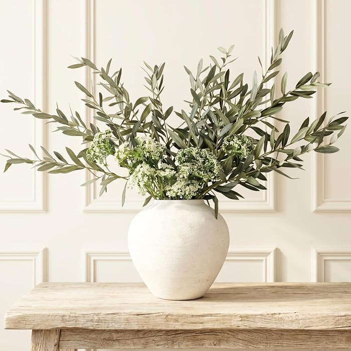 RyddeligHome Faux Arrangement - Olive & White Berry, Realistic Artificial Greenery Stems for Vase... | Amazon (US)