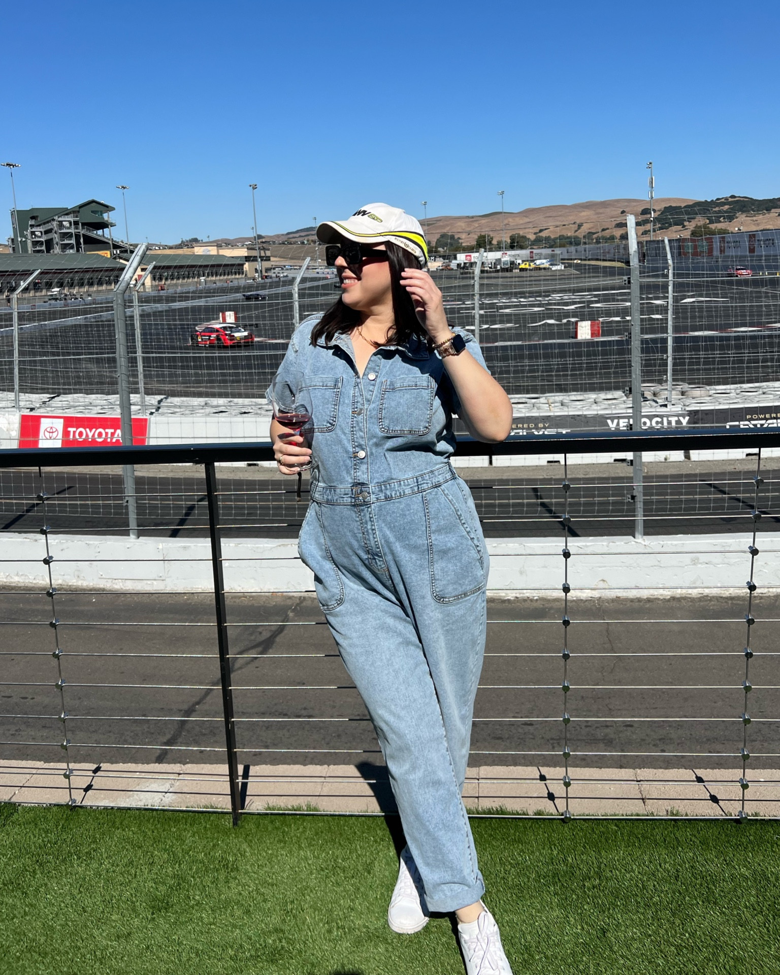 What to wear to race day / jean jumpsuit / denim jumpsuit / jean boilersuit / denim boilersuit / white sneakers / stan smith adidas / race track outfit 

#LTKFindsUnder50 #LTKMidsize #LTKStyleTip