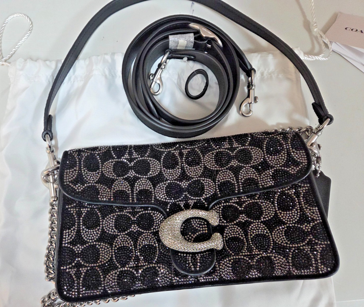 Coach Tabby 26 Signature Beaded Crystal Shoulder Bag Black Jacquard CCW96 | eBay | eBay US